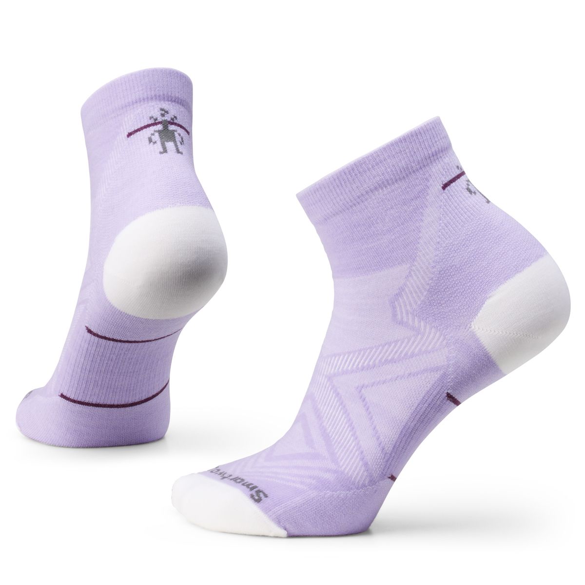 Run Zero Cushion Ankle Socks - Women by SmartWool in lavender and white with Indestructawool™ for durable running socks from a Canada running store