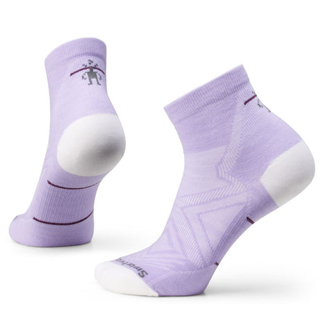 Run Zero Cushion Ankle Socks - Women by SmartWool in lavender and white with Indestructawool™ for durable running socks from a Canada running store