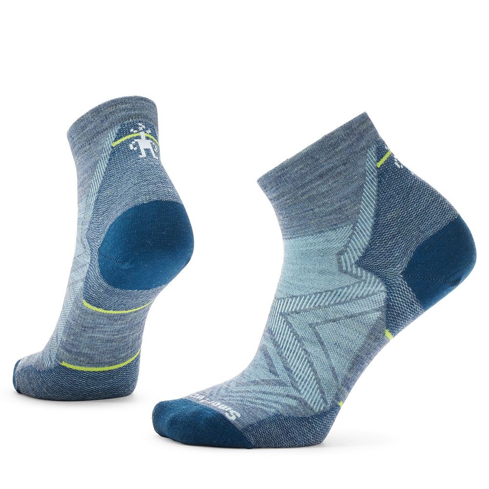 Run Zero Cushion Ankle Socks - Women by SmartWool in blue grey with Indestructawool™ and Shred Shield™ for durable running socks
