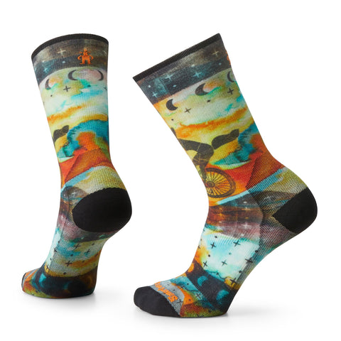 Bike Zero Cushion Celestial Print Crew Socks - Women