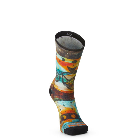 Bike Zero Cushion Celestial Print Crew Socks - Women