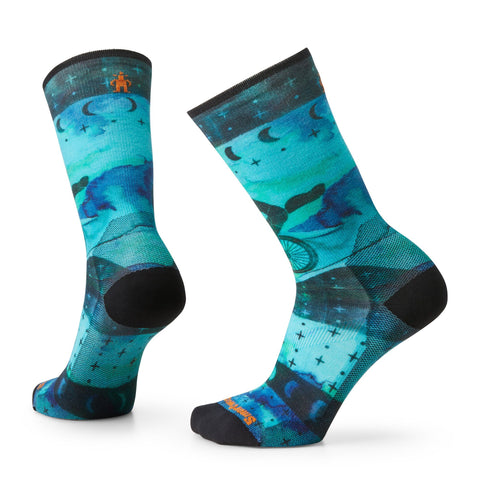 Bike Zero Cushion Celestial Print Crew Socks - Women