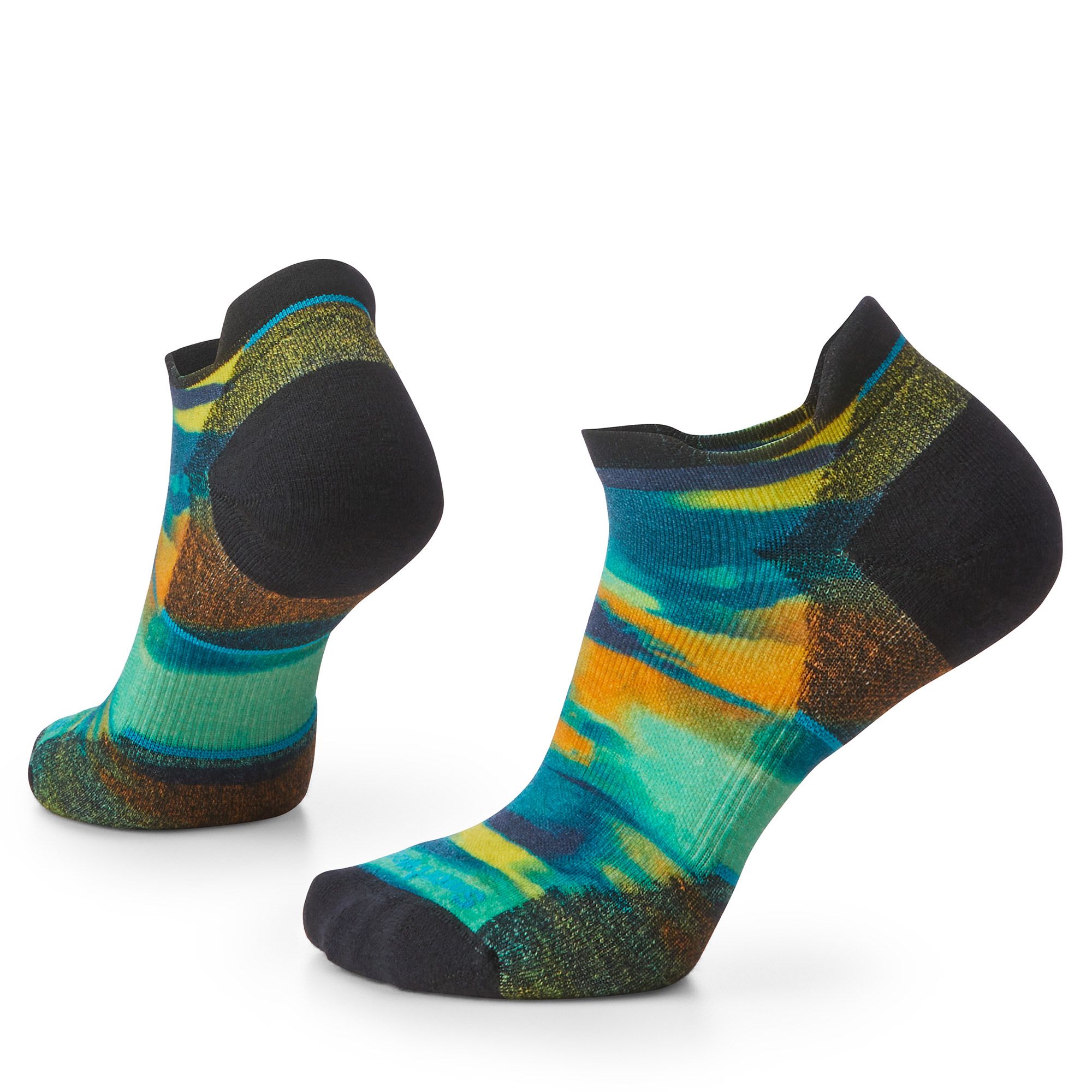 Run Targeted Cushion Brushed Print Low Ankle Socks - Women by SmartWool in multicolor with low ankle fit for running comfort and targeted cushioning