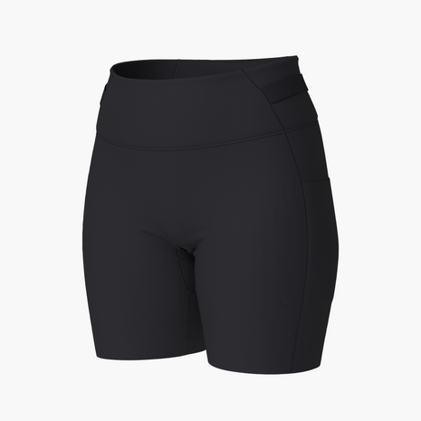 FST Tight Short 7" - Women by Ciele in black, breathable high-performance running half-tight with streamlined support for fast-paced runs