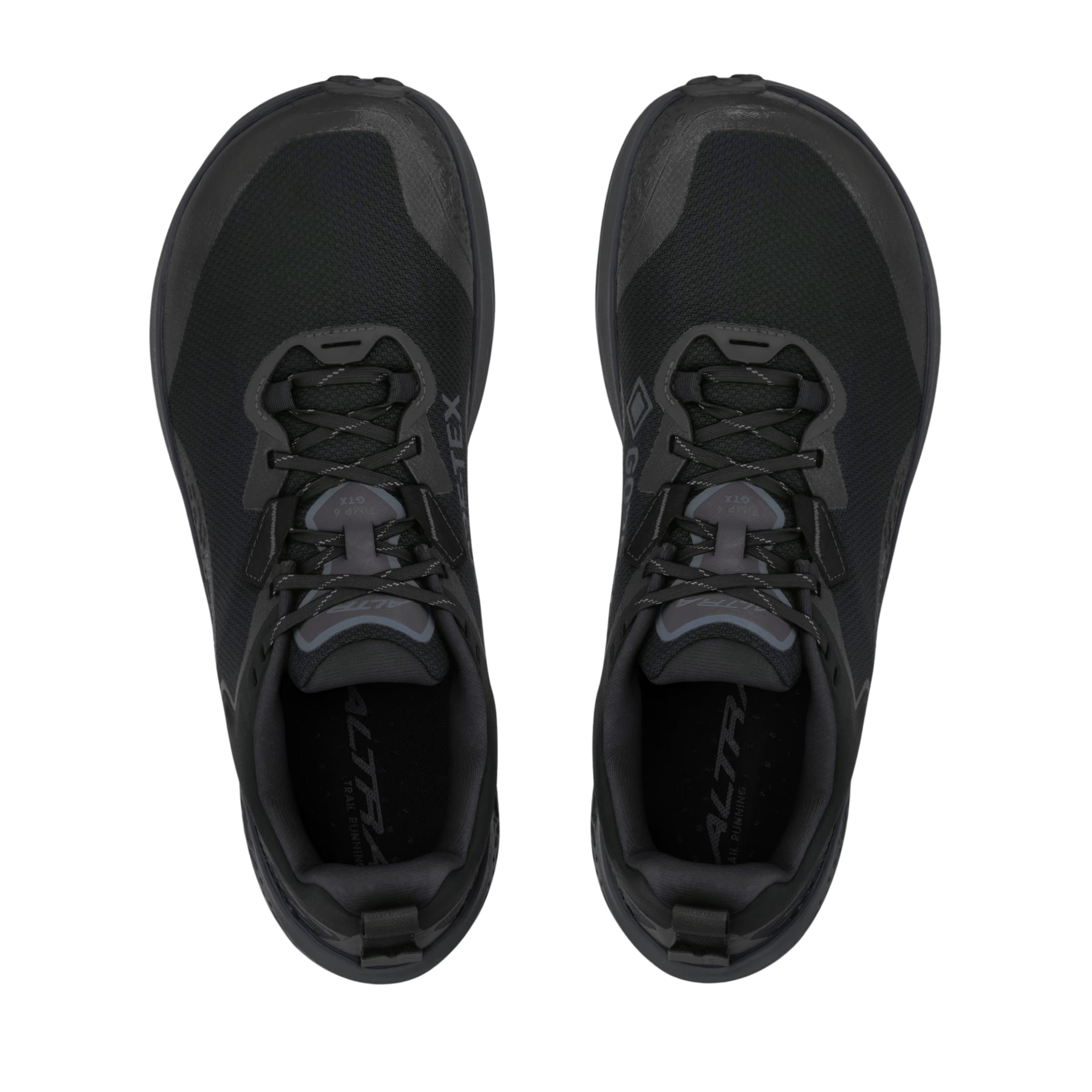 Timp 6 GTX - Men by Altra Footwear in black with waterproof GORE-TEX upper and Vibram outsole, lightweight trail running shoe