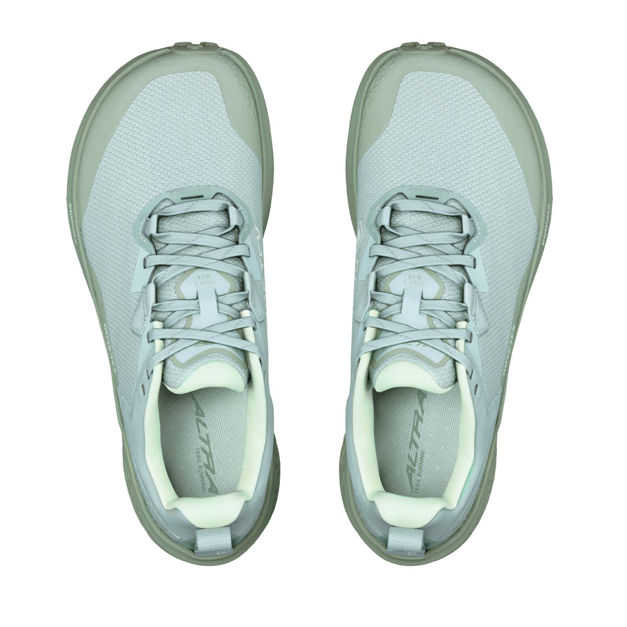Timp 6 GTX - Women by Altra Footwear in light green and grey with waterproof GORE-TEX upper and Vibram outsole for trail running and outdoor use