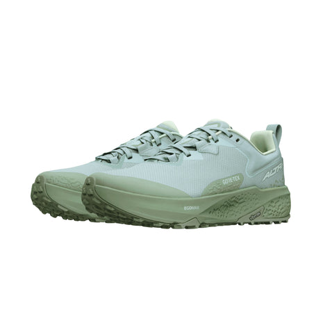 Timp 6 GTX - Women by Altra Footwear in light green with GORE-TEX waterproof upper and Vibram outsole, lightweight trail running shoe for rugged conditions