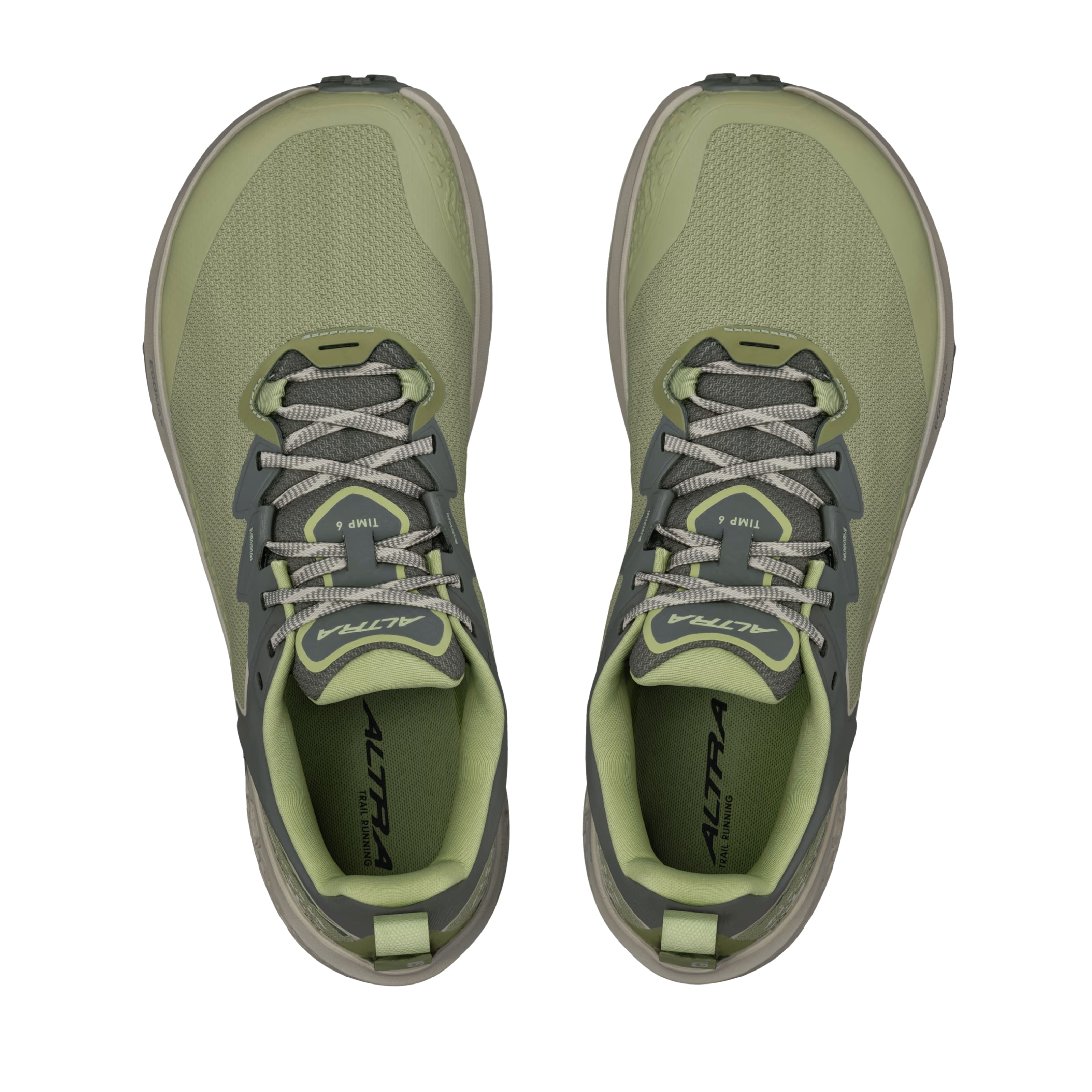 Timp 6 - Men by Altra Footwear in olive green with soft rolled mesh upper and sticky outsole for trail running durability and grip