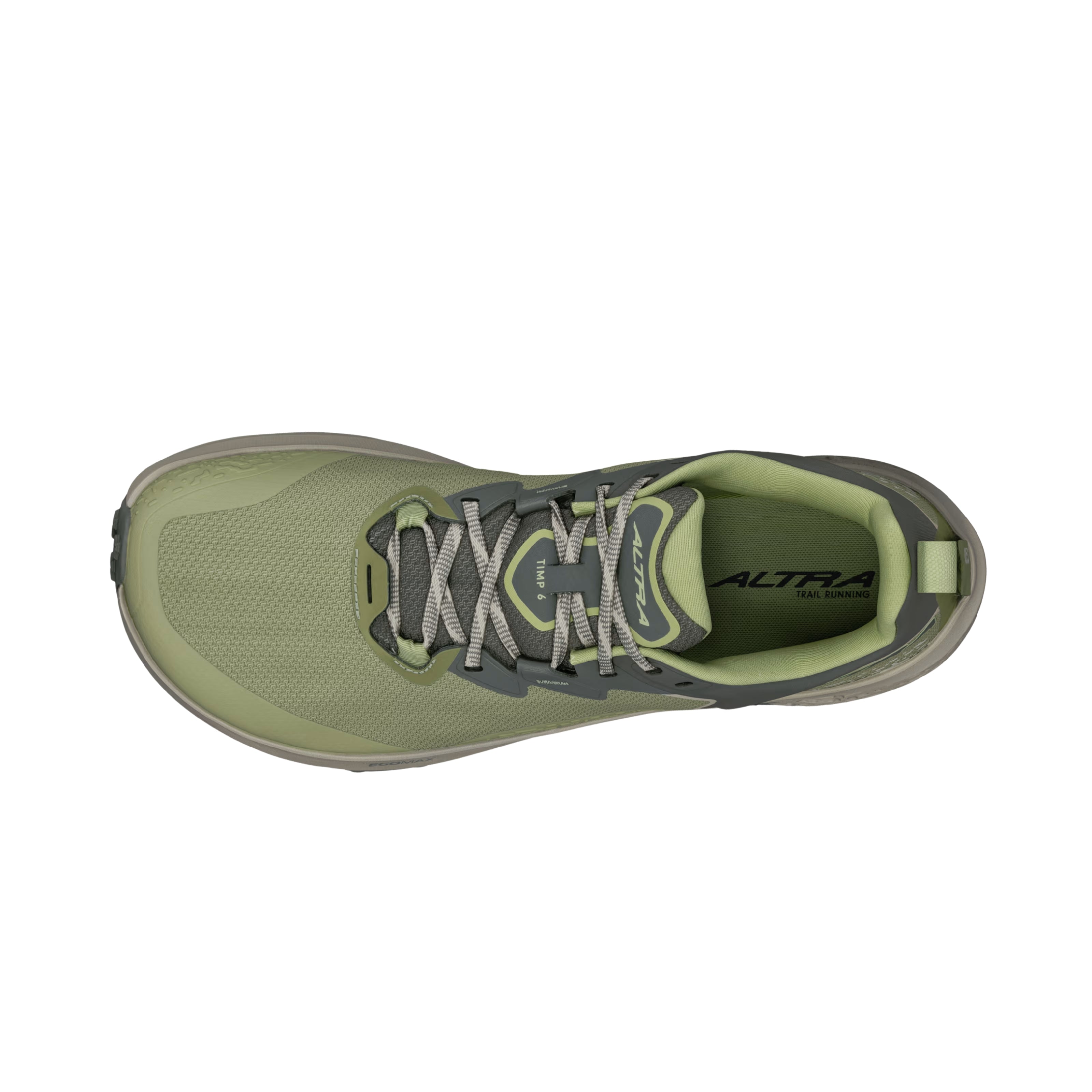 Timp 6 - Men by Altra Footwear in olive green with soft rolled mesh upper and redesigned sticky outsole for durable trail running shoes