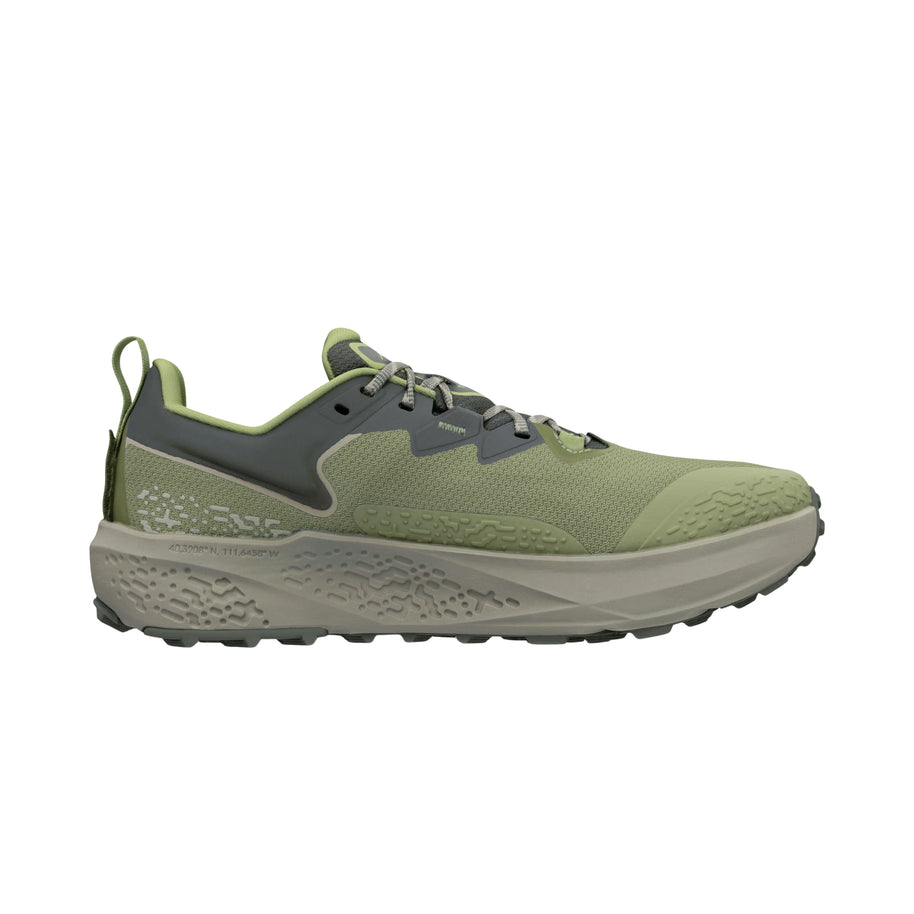 Timp 6 - Men by Altra Footwear in olive green with soft rolled mesh upper and sticky outsole for durable trail running and rugged terrain