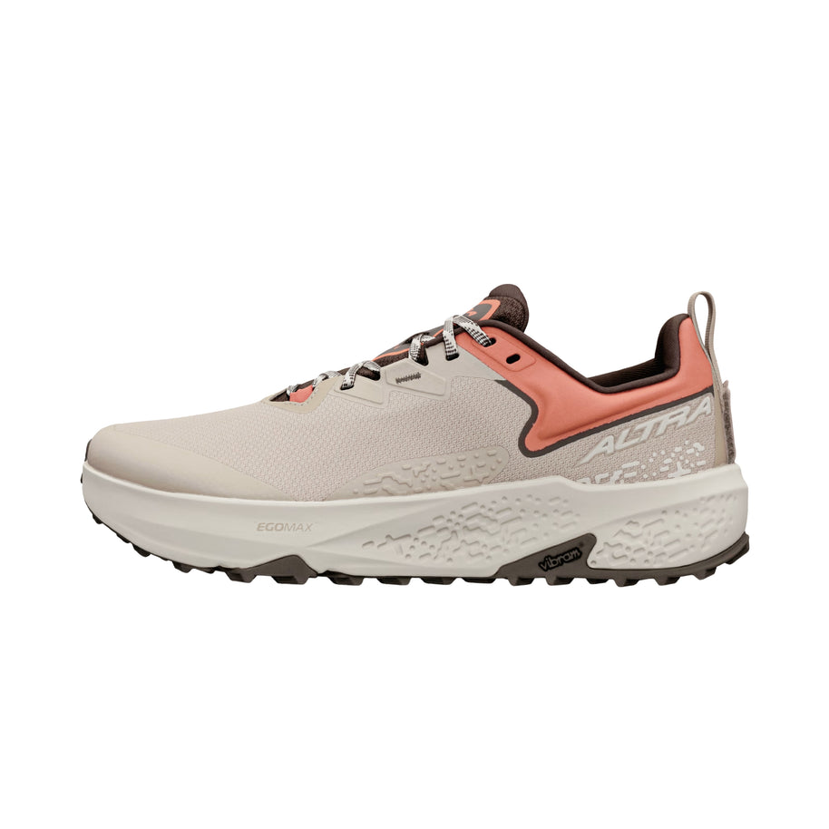 Timp 6 - Men by Altra Footwear in beige and coral with sticky outsole and soft rolled mesh upper for durable trail running and rugged terrain