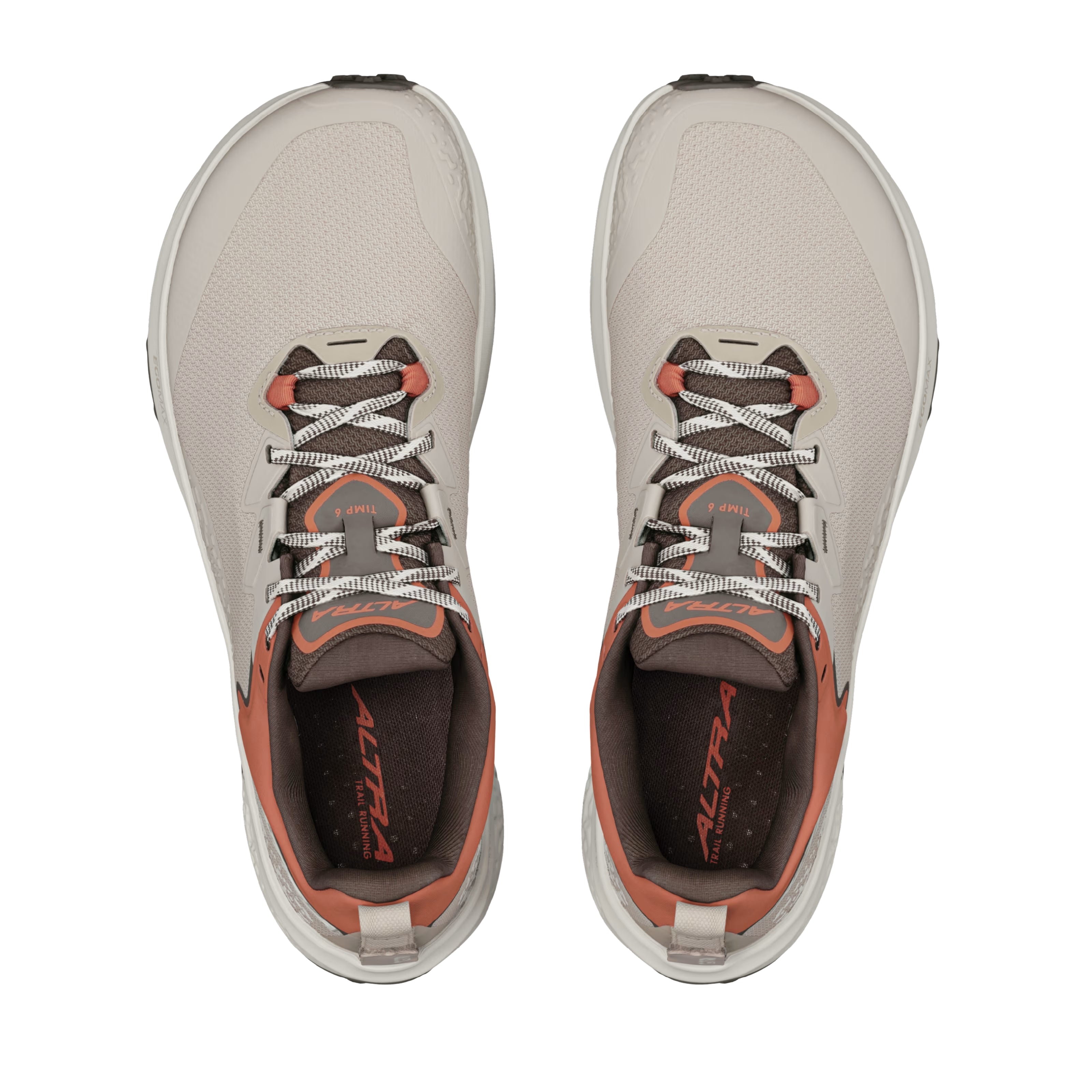 Timp 6 - Men by Altra Footwear in beige and orange with soft rolled mesh upper and sticky outsole for durable trail running and hiking