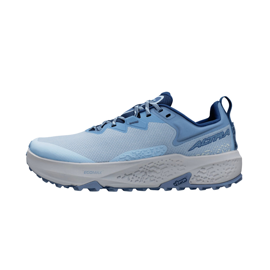 Timp 6 - Women by Altra Footwear in blue with sticky outsole and soft rolled mesh upper, durable trail running shoe for rugged terrain