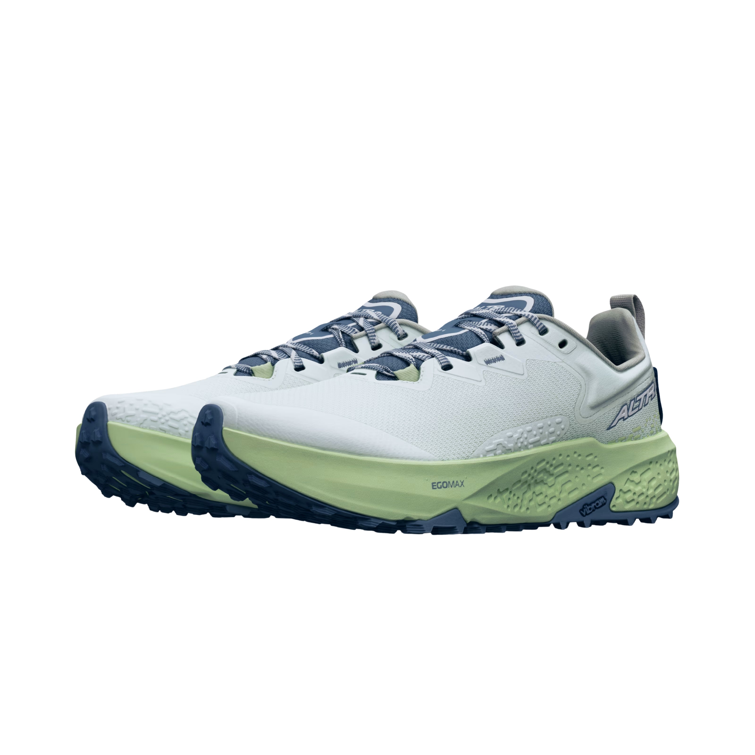 Timp 6 - Women by Altra Footwear in white and light green with sticky outsole and soft rolled mesh upper for durable trail running and hiking