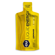Liquid Energy Gel Lemonade by GU Energy in yellow, caffeine free liquid carb gel for fast absorption and endurance nutrition