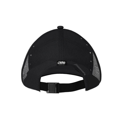 TRKCap SC - Box by Ciele in black, technical trucker cap with curved brim, pinched crown, COOLmatic 3D air mesh, ideal for running and outdoor use in Canada