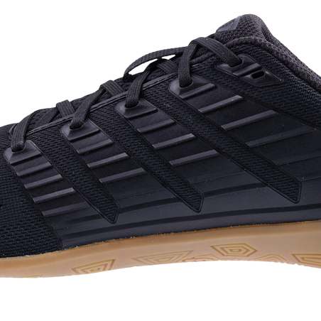 Inov8 Bare-XF V2 Wide women's training shoe in Black/Gum, inner side view of black mesh upper