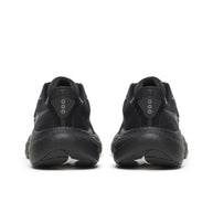 Back view of a pair of Saucony Ride 19 Wide women's road running shoes in Triple Black