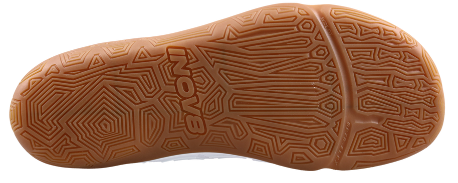 Inov8 Bare-XF V2 Wide women's training shoe in White/Gum, gum rubber outsole with Inov8 logo