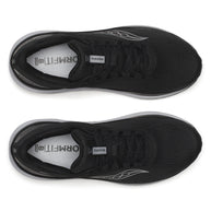 Pair of Saucony Echelon 10 X Wide men's road running shoes in Black/Silver, top-down view of black uppers