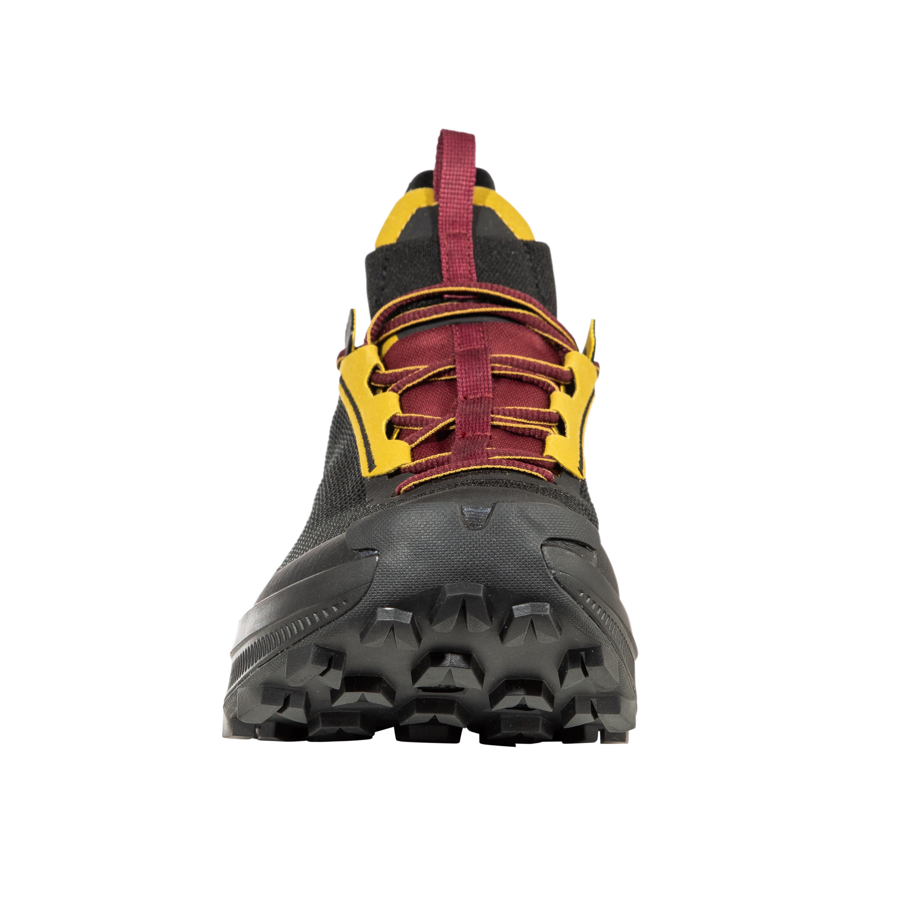 Prodigio Hike GTX - Men by La Sportiva in black, yellow, and red with durable sole for mountain hiking and outdoor terrain.