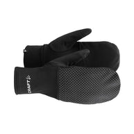 Lumen Fleece Hybrid Glove 2 by Craft in black, reflective running glove with soft jersey fabric, ideal for cold weather running