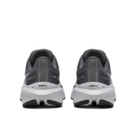 Pair of Saucony Echelon 10 X Wide men's road running shoes in Carbon/Black, back heel view