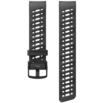 PACE Pro Silicone Band by Coros in black, quick release 22mm silicone strap, snug fit ideal for running and active use