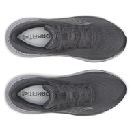 Pair of Saucony Echelon 10 X Wide men's road running shoes in Carbon/Black, top-down view of grey uppers