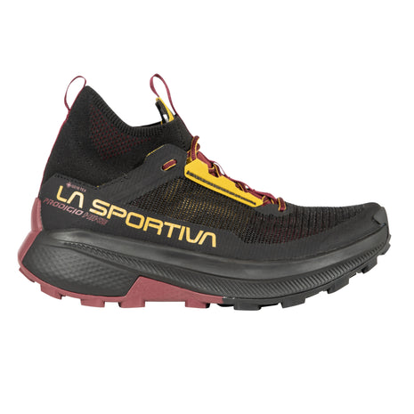 Prodigio Hike GTX - Men by La Sportiva in black and burgundy, breathable durable hiking shoe for mountain terrain and efficient movement