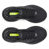 Top-down view of a pair of Saucony Ride 19 Wide women's road running shoes in Triple Black