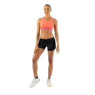 Utili Bra-Vo by Rabbit in coral and pink, multifunctional sports bra with bounce control and laser-cut pocket for essentials during running