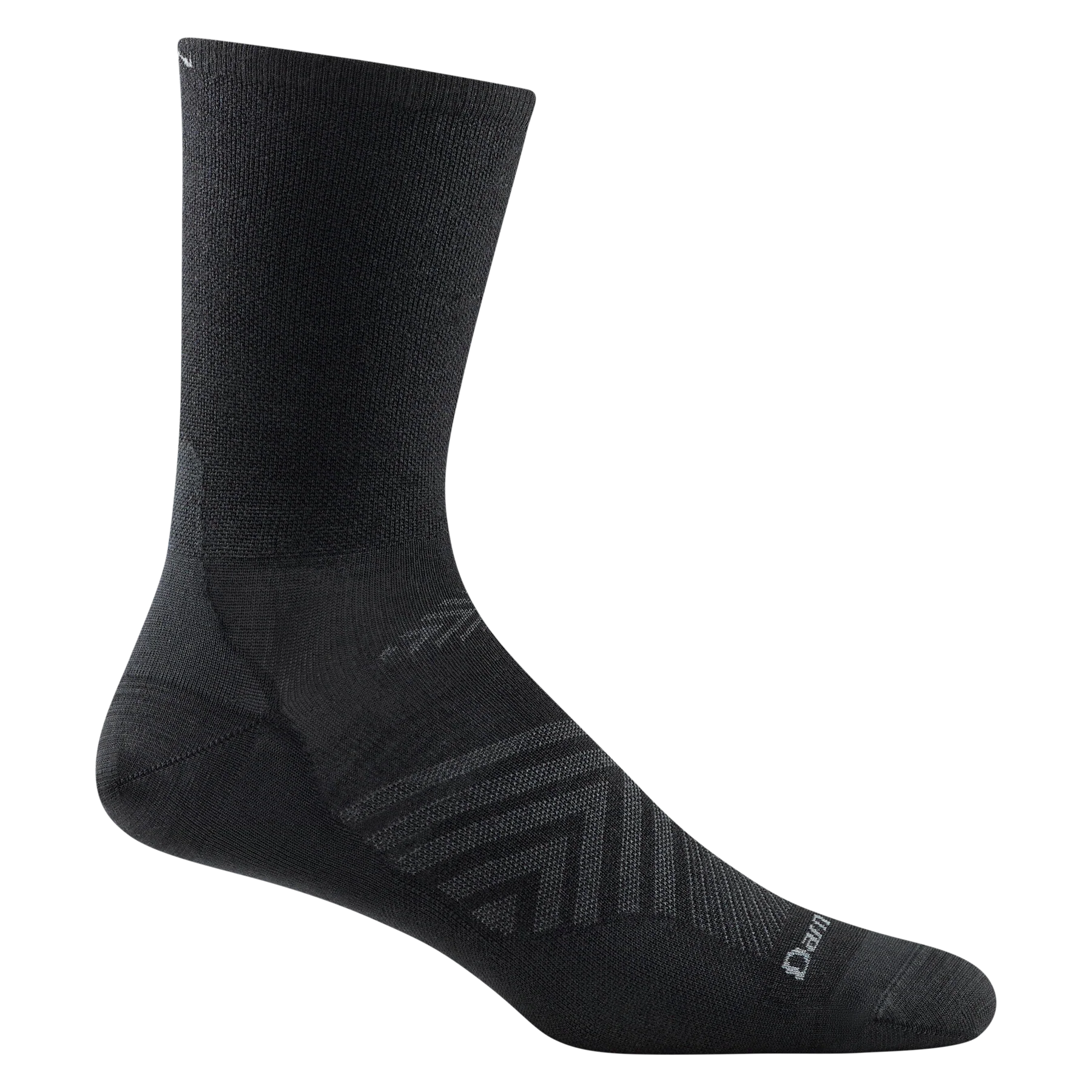 Run Micro Crew Ultra-Lightweight Running Sock - Men by Darn Tough in black, blister-proof fit for competition mileage and vertical gain