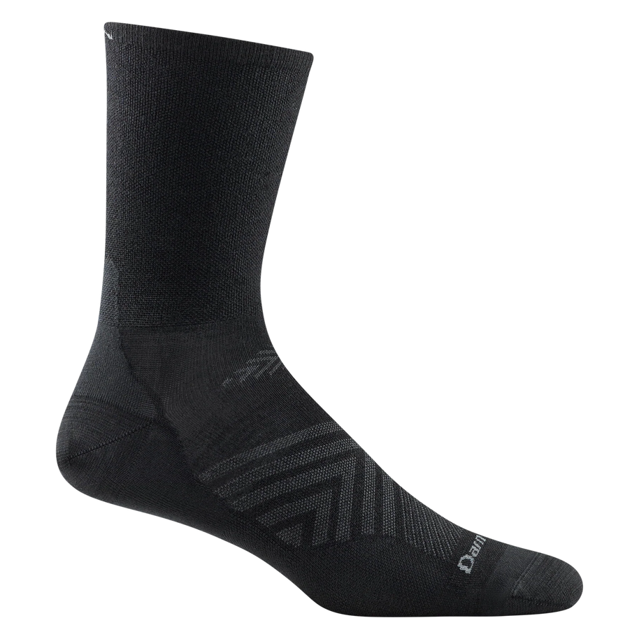 Run Micro Crew Ultra-Lightweight Running Sock - Men by Darn Tough in black, blister-proof fit for competition mileage and vertical gain