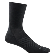 Run Micro Crew Ultra-Lightweight Running Sock - Men by Darn Tough in black, blister-proof fit for competition mileage and vertical gain