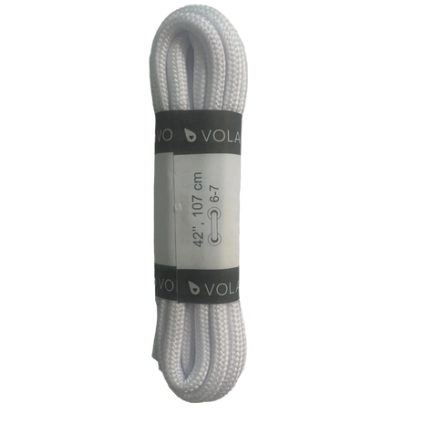 Flat Lace Thick (63") by Volent James in white, durable thick flat laces ideal for running shoes and outdoor use