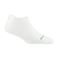 Run No Show Tab Ultra-Lightweight w/Cushion Running Sock - Women by Darn Tough in white with Merino wool, blister protection, and sweat-wicking for running