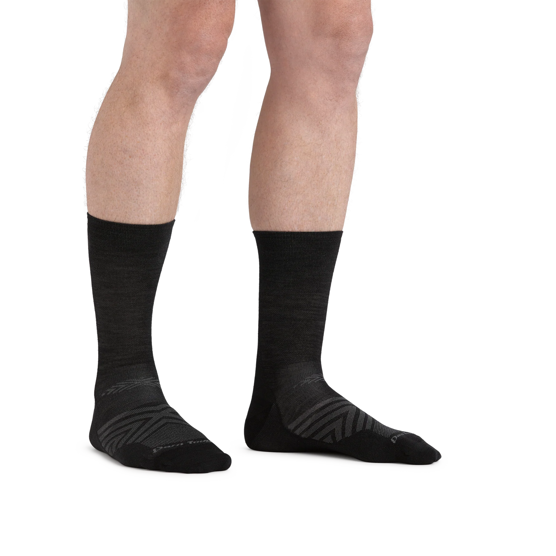 Run Micro Crew Ultra-Lightweight Running Sock - Men by Darn Tough in black, blister-proof fit for competition and vertical gain running