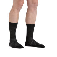 Run Micro Crew Ultra-Lightweight Running Sock - Men by Darn Tough in black, blister-proof fit for competition and vertical gain running