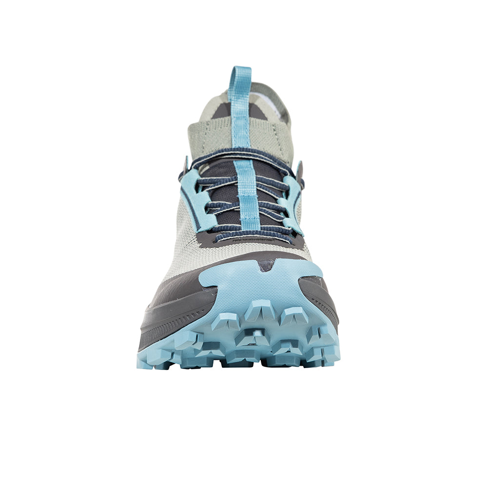 Prodigio Hike GTX - Women by La Sportiva in light blue and grey, durable waterproof hiking shoe for mountain terrain and efficient movement