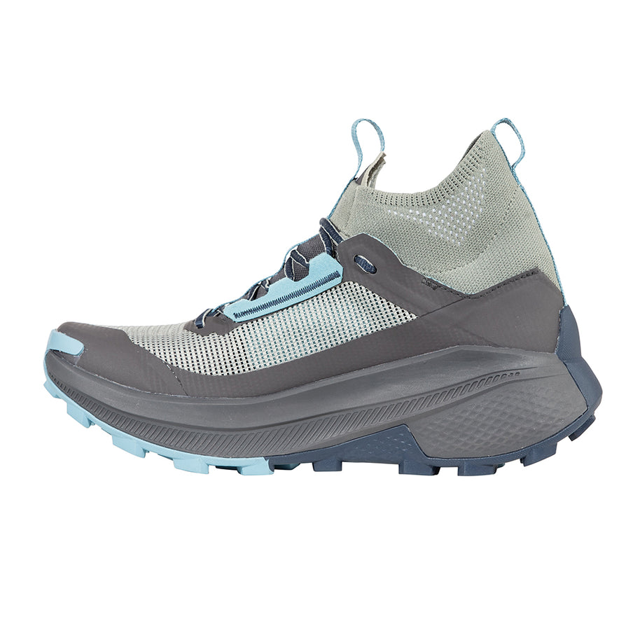 Prodigio Hike GTX - Women by La Sportiva in grey and light blue, durable waterproof hiking shoe for mountain terrain and efficient movement