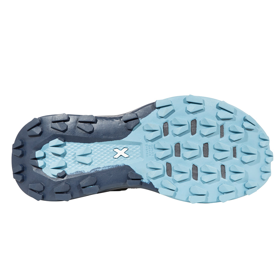 Prodigio Hike GTX - Women by La Sportiva in blue and navy durable outsole designed for mountain hiking and rugged terrain