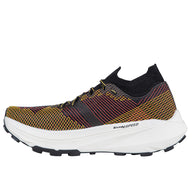 Prodigio Pro - Men by La Sportiva in black with yellow and red accents, running shoe with XFlow Speed tech for ultrarunning and trail use