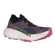 Prodigio Pro - Women by La Sportiva in navy, pink, and black ultralight trail running shoe with XFlow Speed tech for competitive athletes