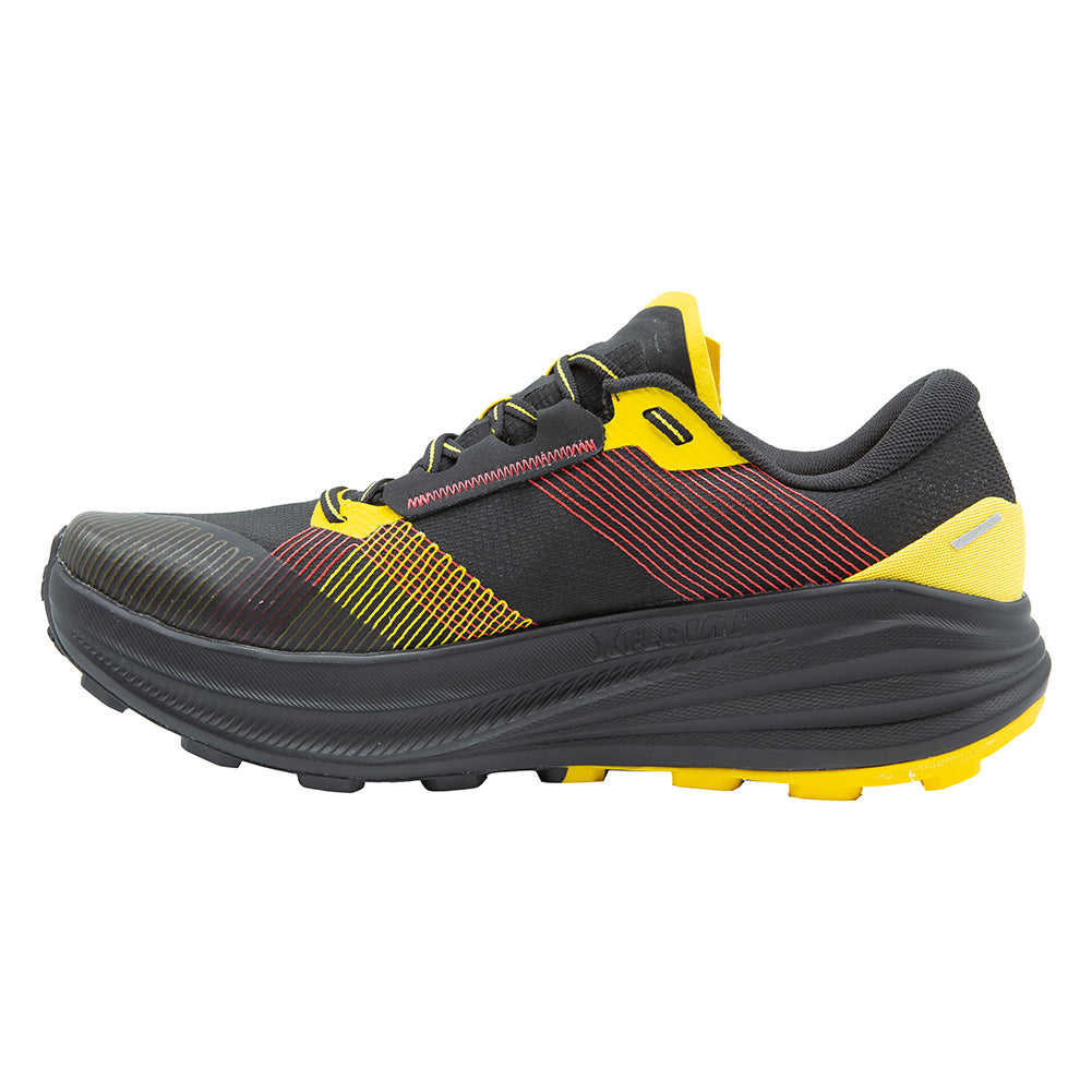 Prodigio Max - Men by La Sportiva in black and yellow, cushioned trail running shoe for ultra-distance races and rugged outdoor use