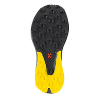 Prodigio Max - Men by La Sportiva in black and yellow with aggressive lug sole for ultra-distance trail running and rugged outdoor protection