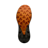 Prodigio Max - Men by La Sportiva in orange and black with rugged sole, offering cushioning and protection for ultra-distance trail running and racing
