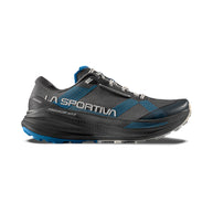 Prodigio Max - Women by La Sportiva in black and blue, ultra-cushioned trail running shoe for ultra-distance races and protection