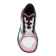 Prodigio Max - Women by La Sportiva in white, pink, and black, cushioned trail running shoe designed for ultra-distance races and comfort