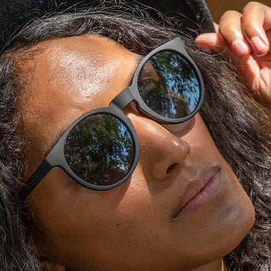 It's Not Black, It's Obsidian by Goodr, obsidian on obsidian glasses with dark volcanic rock-inspired design, lightweight and durable eyewear